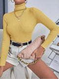 2000s fashion Women's Autumn and Winter Turtleneck Sweater Pullover Knitted Top Bottoming Shirt