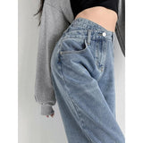 outfit ideas High Waist Straight Jeans Women's Autumn and Winter Retro Design Pants Loose Slimming Small Mop Wide Leg Pants