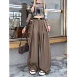 work outfits women Fall 2024 This Year Popular Popular Loose High Waist Wide Leg Suit Pants Women's Casual Mopping Long Pants