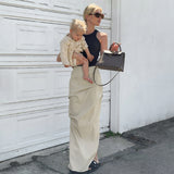 guys in skirts INS Style Street Shot Pleated Irregular Split Skirt High Waist Slimming Mid-Length Overalls Skirt