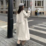 Wjczt winter fits 2024 Autumn and Winter Hepburn Style Woolen Coat Mid-Length Winter Mori Small over-the-Knee Temperament Coat