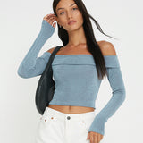 fall 2024 fashion trends  Women's Autumn and Winter New Solid Color off-Neck Casual Long-Sleeved Top