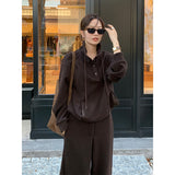 aelfric eden hoodie Wool Thickened Sweater + Casual Pants 2024 Winter Korean Fashion Two-Piece Suit Female A9275