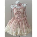 dti outfits Sunset Rose Summer Gentle Ballet Style Sling Dress Lolita Sweet Birthday Dress Princess Dress Summer