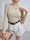 2000s fashion Women's Autumn and Winter Turtleneck Sweater Pullover Knitted Top Bottoming Shirt