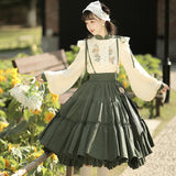 one with nature dress to impress Sunflowers Appointment Color Green Lolita Overall Skirt