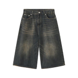 Wjczt  Summer New Arrivals Korean Loose Wide-leg Retro Distressed Flared Cropped Pants