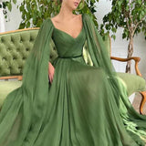 one with nature dress to impress Green Fashion New Long Floating Stage Performance Cello Performance Dress Waist Slimming Elegant Evening Dress