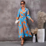 cybergoth dress to impress 2024 Women's Autumn Printed Long Sleeve Mid-Length Dress