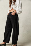 2024 fall fashion trends Casual Women's Loose Wide-Leg Pants Mid-Low Waist Washed Denim Trousers