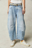 2024 fall fashion trends Casual Women's Loose Wide-Leg Pants Mid-Low Waist Washed Denim Trousers