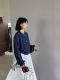 Fall Outfits Lazy Candy-Colored Short Sweater 2024 Autumn Korean Style Casual Fashion All-Match round Neck Top 