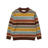 sweater 2024 New Retro Preppy Style Colorful Striped Sweater Women's Sweater Stacked Striped Sweater Fashion