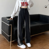 outfit ideas High Waist Straight Jeans Women's Autumn and Winter Retro Design Pants Loose Slimming Small Mop Wide Leg Pants