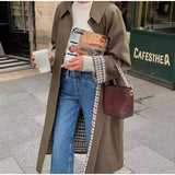 casual fall outfits Fashionable Long Lapel Button Trench Coat 2024 Women's Autumn and Winter Elegant Commuter Coat