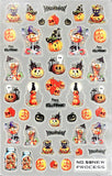 Wjczt Halloween 3D Ghost Face Fire Nail Sticker Autumn Leaves Snowman Design Spider Pumpkin Christmas Nail Sliders Manicure Decals Diy