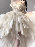 Wjczt Elegant and Noble Generative Color Lolita Flower Wedding Dress Adult Dress JSK Sling Dress