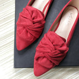 Wjczt Flat Shoes for Women Suede Velvet Spring Summer Casual Shoes Women Flats Bow Flower Pointed Scoop Shoes Slip on Size 33 34 43