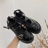 Wjczt Shoes Lolita shoes Women heels platform mary janes Star Buckle Strap Mary Janes Women Cross-tied Girls Rivet Casual kawaii shoes