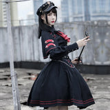 Wjczt Spring Lovers military style lolita original skirt skirt + top complete JK uniform