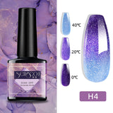 Wjczt 7.3ml Thermal Gel Polish More Colors Temperature Color Changing Glitter UV Gel Varnish Soak Off UV LED Gel Lacquers Nail Polish