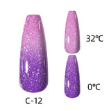 Wjczt 7.3ml Thermal Gel Polish More Colors Temperature Color Changing Glitter UV Gel Varnish Soak Off UV LED Gel Lacquers Nail Polish