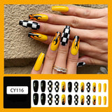 Wjczt Lovely Funny Halloween Ghost Face Horror Blood Fake Nails Ballerina Matt Spider Web Nail Art Gorgeous Reusable Press on Nails