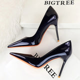 Wjczt Shoes Patent Leather Women Pumps Sexy High Heels Pointed Lady Party Shoes Stilettos Women Heels Fashion Wedding Shoes