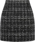 Wjczt Womens High Waist Plaid Skirt Bodycon Pencil Wool Mini Skirts Kawaii Skirt   Fashion Clothing   Christmas Dress-up