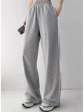 Wjczt Sweet Lace Women Sweatpants Y2k Korean Style Kawaii Wide Leg Trousers Cute Gray Baggy Pants Coquette Japanese Fashion