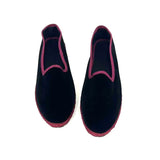 Wjczt Velvet Black Flats Shoes Women Slip on Casual Streetwear Hand Stitch Loafers Flannel Round Toe Ladies Mary Janes Shoes Footwear