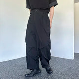 Wjczt  Korean Style Loose Men's Casual Drawstring Pants Straight Wide Leg Solid Color Male Trousers New Stylish Summer 2025