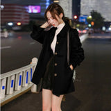 Wjczt 2024 Spring Autumn Trench Coat For Women Streetwear Turn-down Collar Double Breasted Overcoat Female Medium And Long Windbreaker