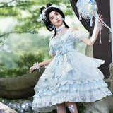 Wjczt Lolita Dress Flower Wedding Yao Yang Fu Ji JSK Palace Style Heavy Industry Gorgeous Dress Tea Party Skirt