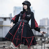 Wjczt 2024 Original design military style lolita Sanction OP Dark retro military lo uniform skirt