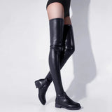 Wjczt Punk Style Women Boots Big Size 35-44 Sexy Over The Knee Boots Ladies Winter Shoes Platform Mid Heel Thigh High Boots Black