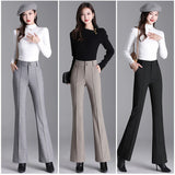 Wjczt 2024 Autumn New High Waist Slimming Draping Professional Micro-Pull Straight Suit Trousers Bell-Bottom Pants korean