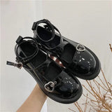 Wjczt Shoes Lolita shoes Women heels platform mary janes Star Buckle Strap Mary Janes Women Cross-tied Girls Rivet Casual kawaii shoes