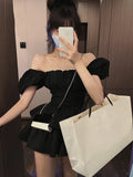 Wjczt White Sexy Backless Mini Dress Women Korean Fashion Casual Elegant Party Dress Female Ruffle Kawaii Lolita Party Y2k Dress