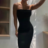 Wjczt Summer Sexy Dress Women Fashion Streetwear Sleeveless Backless Solid Bodycon Straps Dress Casual Clubwear Elegant Party Dresses