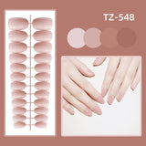 Wjczt 24Pcs/Set Long Round Head Bright Solid Color Press On Acrylic Nail Art Fake Nails Finished Wearing Manicure Reusable False Nails