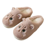 Wjczt Cute Cat Slippers Fluffy Furry Women Home Platform Slippers Men Winter Plush Slides Indoor Fuzzy Slippers Lovely Cotton Shoes