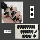 Wjczt 24p Artifical Fake Nails Full Coverage False Nails White Clouds French Long Wearing Reusable Nail Coffin Ballerina Press on Nail