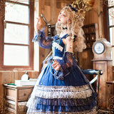 Wjczt Original lolita Tea Party Dress Starry Night JSK Gorgeous and elegant court style Princess dress