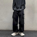 Wjczt  Streetwear Y2K Cargo Pant Black Pants 2025 New Harajuku Fashion Casual Loose Men Rock Straight Wide Leg Pants Cotton