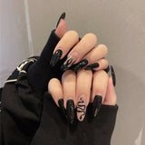 Wjczt 24Pcs/Box Nail Art Fake Short Ballet Wearable Fake Nails press on Square Coffin Head Full Cover Detachable Finished Fingernails