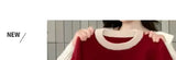 Wjczt 2024 New Christmas Bow Pullover Sweater for Women Thickened Design for Autumn and Winter Niche and Lazy Style High-end Feeling