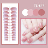 Wjczt 24Pcs/Set Long Round Head Bright Solid Color Press On Acrylic Nail Art Fake Nails Finished Wearing Manicure Reusable False Nails