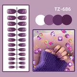 Wjczt 24Pcs/Set Long Round Head Bright Solid Color Press On Acrylic Nail Art Fake Nails Finished Wearing Manicure Reusable False Nails