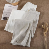 Wjczt Linen Loose Wide Leg Women's Pants 2024 New Thin Cotton Linen High Waist Drooping Cropped Slimming Casual Straight Trousers